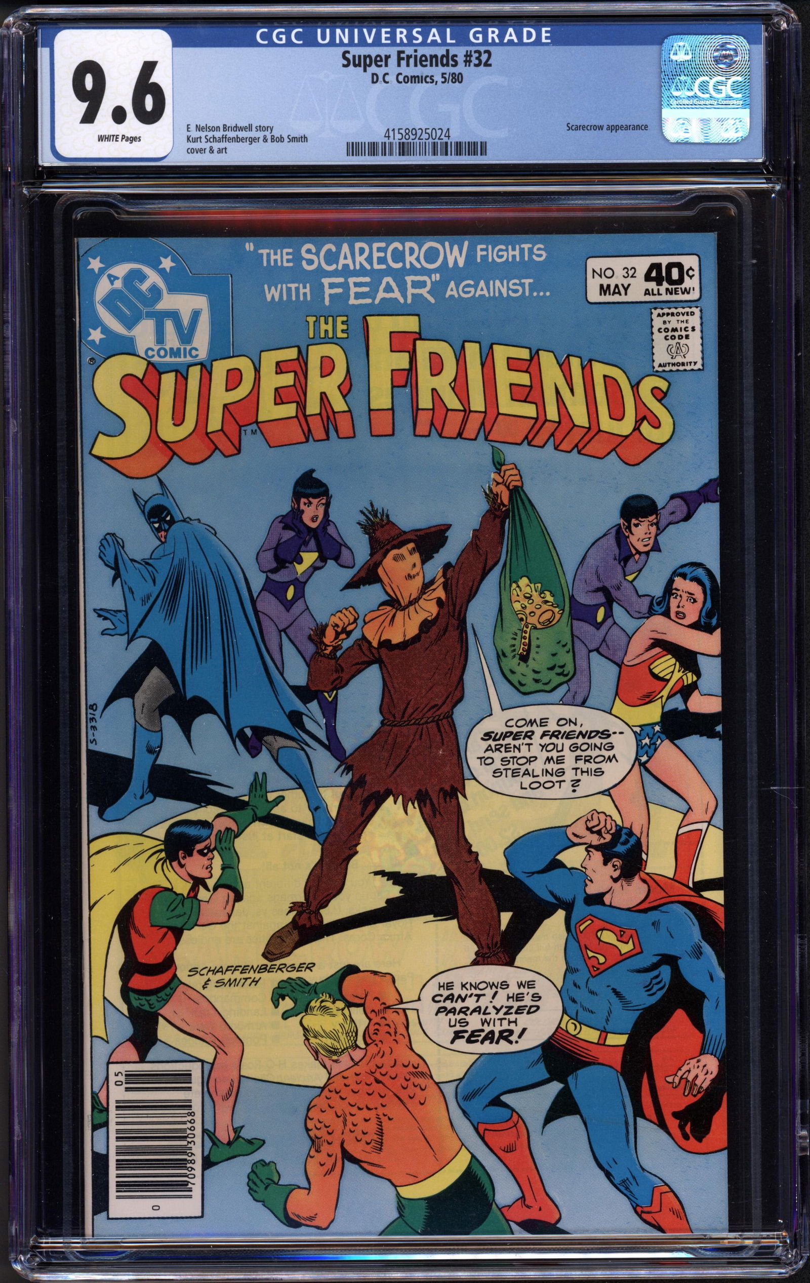 Super Friends #32 CGC 9.6 A sharp, high-grade CGC 9.6 (Near Mint+) example from DC’s Bronze: Super Friends #32 CGC 9.6 A sharp, high-grade CGC 9.6 (Near Mint+) example from DC’s Bronze Age Super Friends series—professionally graded, encapsulated, and highly collectible at this level. High