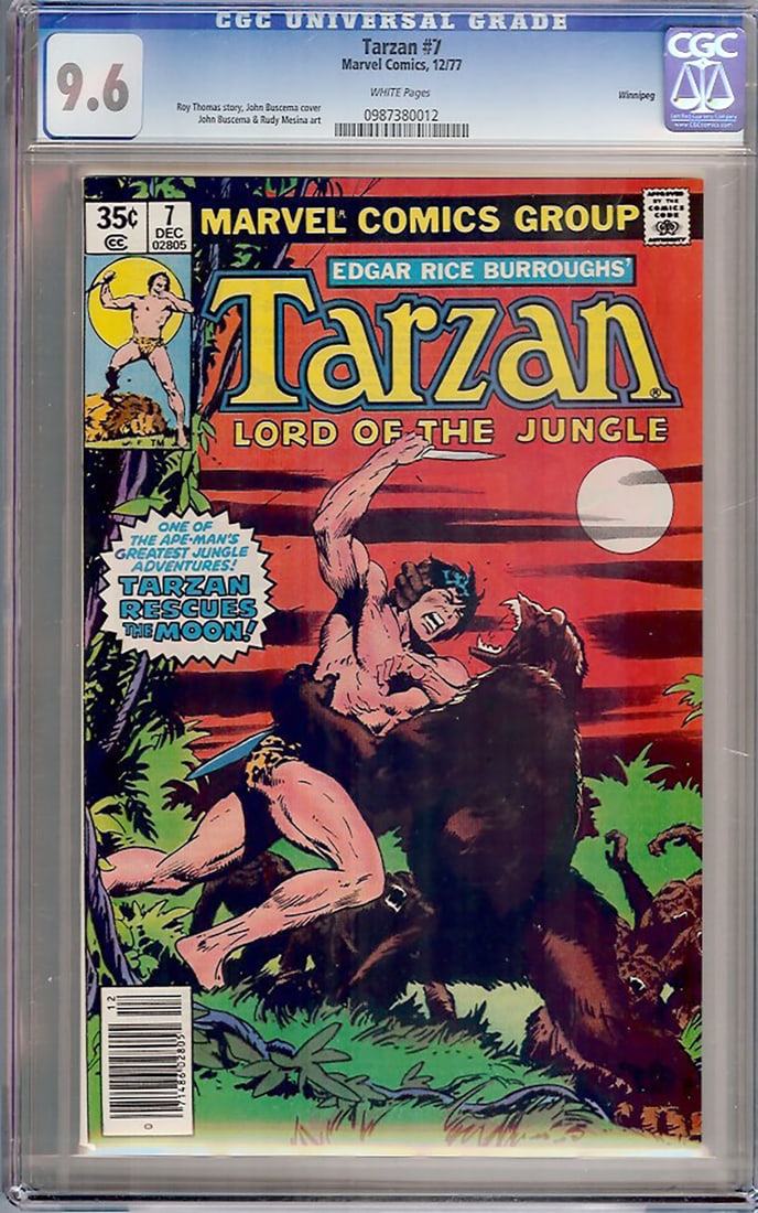 Tarzan #7 (Marvel, 1977) CGC 9.6 Rare collectible with strong visual appeal and excellent display (1 of 1)