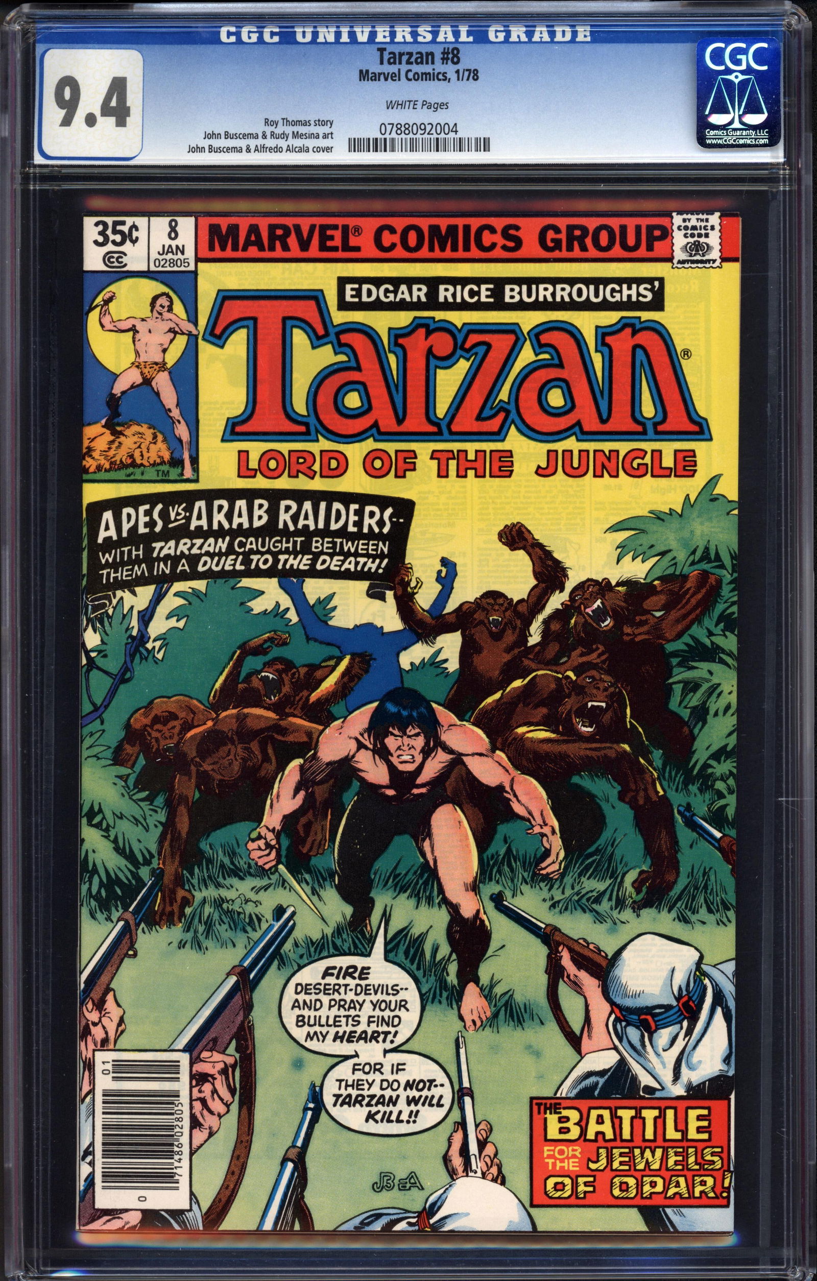 Tarzan #8 (Marvel, 1978) CGC 9.4 Rare collectible with strong visual appeal and excellent display (1 of 1)