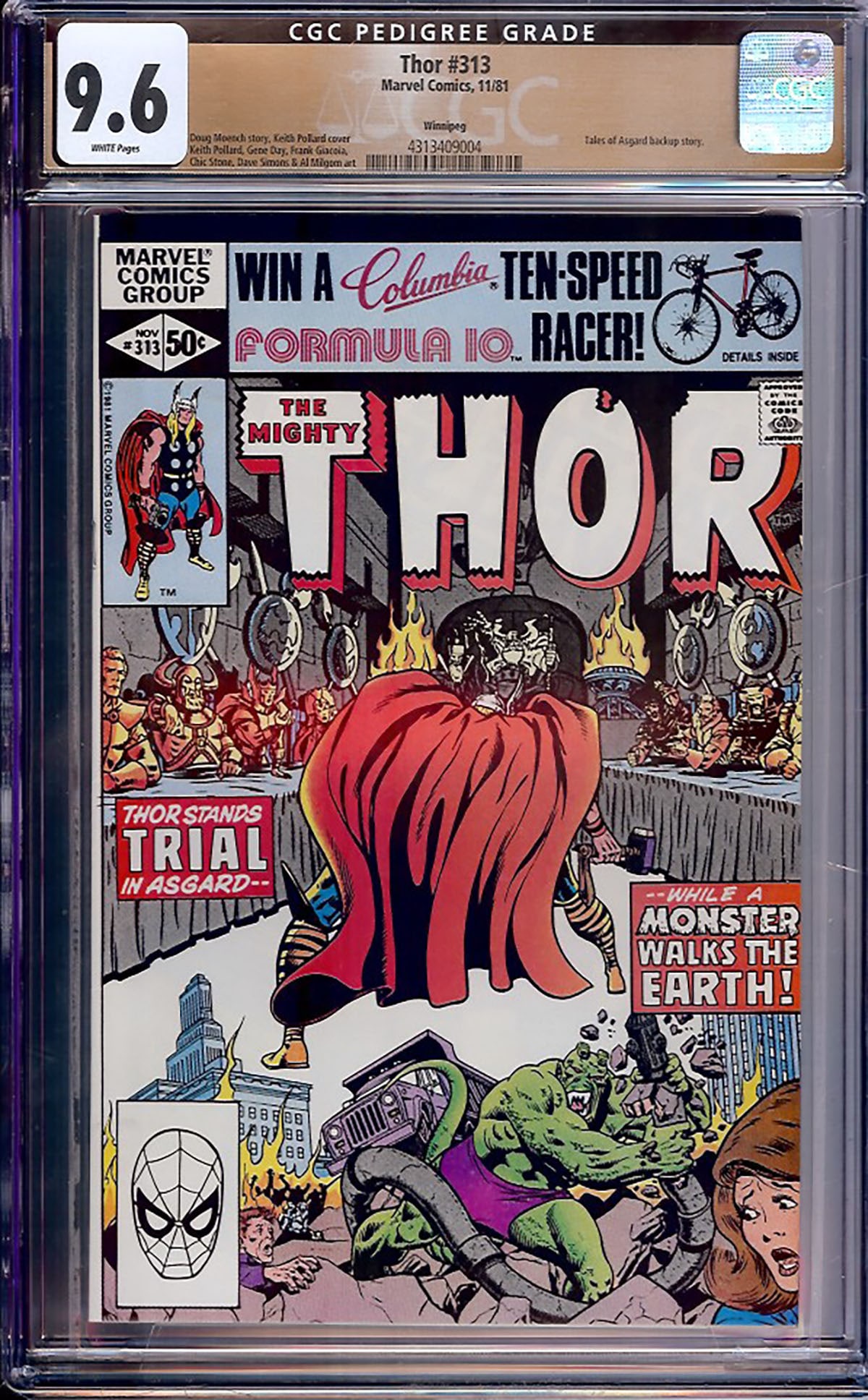 Thor #313 CGC 9.6 w Winnipeg Rare collectible with strong visual appeal and excellent display (1 of 1)