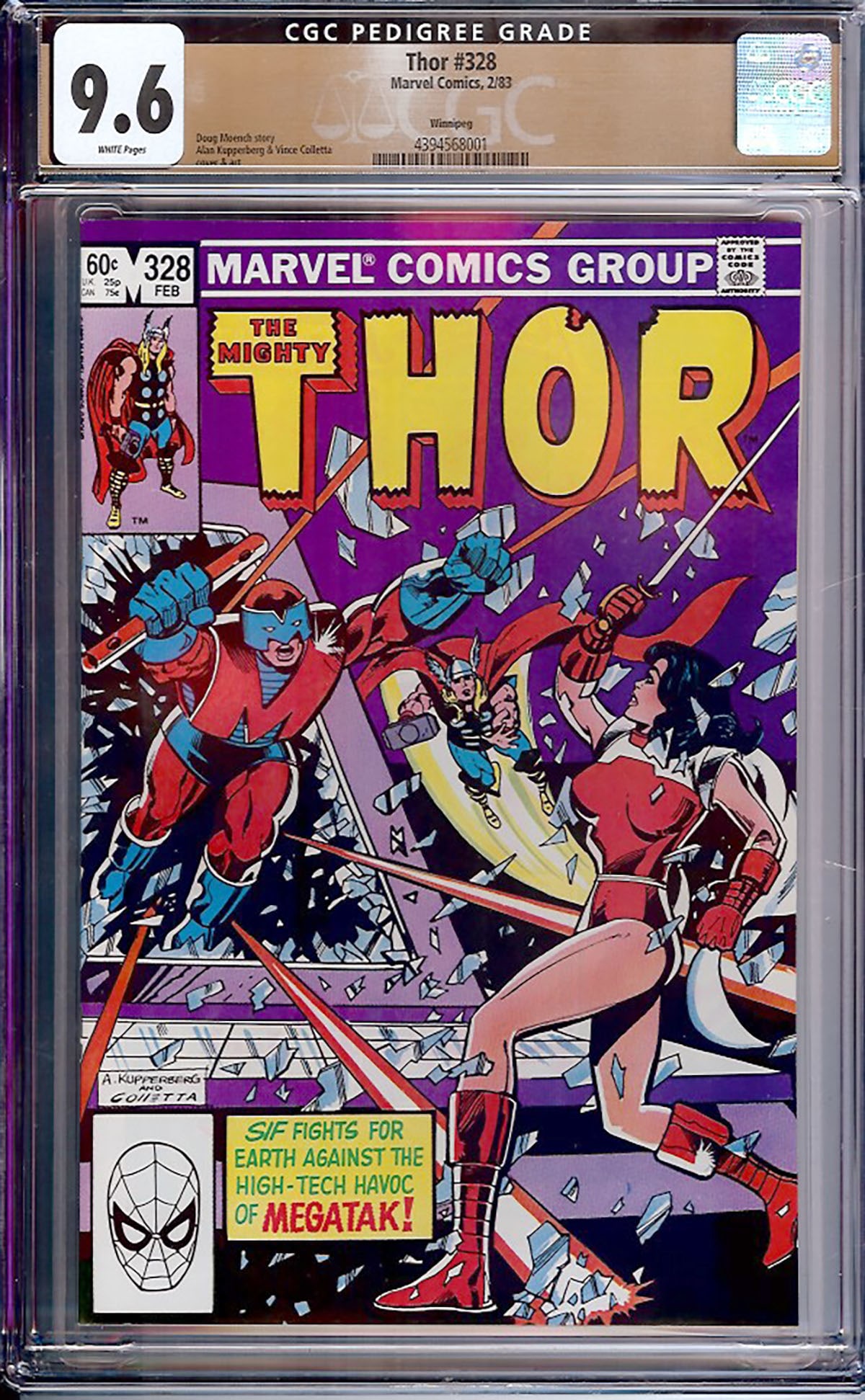 Thor #328 CGC 9.6 w Winnipeg Rare collectible with strong visual appeal and excellent display (1 of 1)