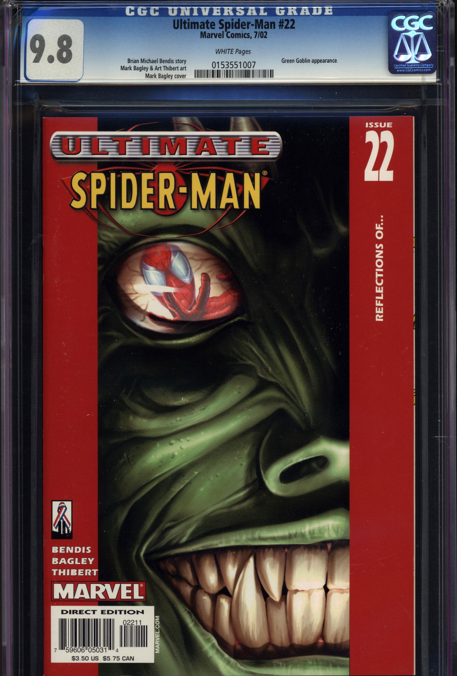 Title: Ultimate Spider-Man #22 Publisher: Marvel Comics Cover Date: July 2002 Grade: CGC 9.8 (1 of 1)