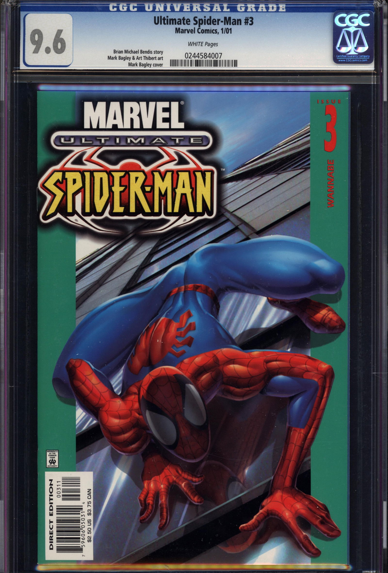 Ultimate Spider-Man #3 CGC 9.6 w Rare collectible with strong visual appeal and excellent display (1 of 1)