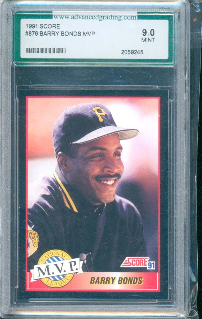 1991 Score Baseball Player: Barry Bonds Card Number: #876 Insert: National League MVP (1 of 1)