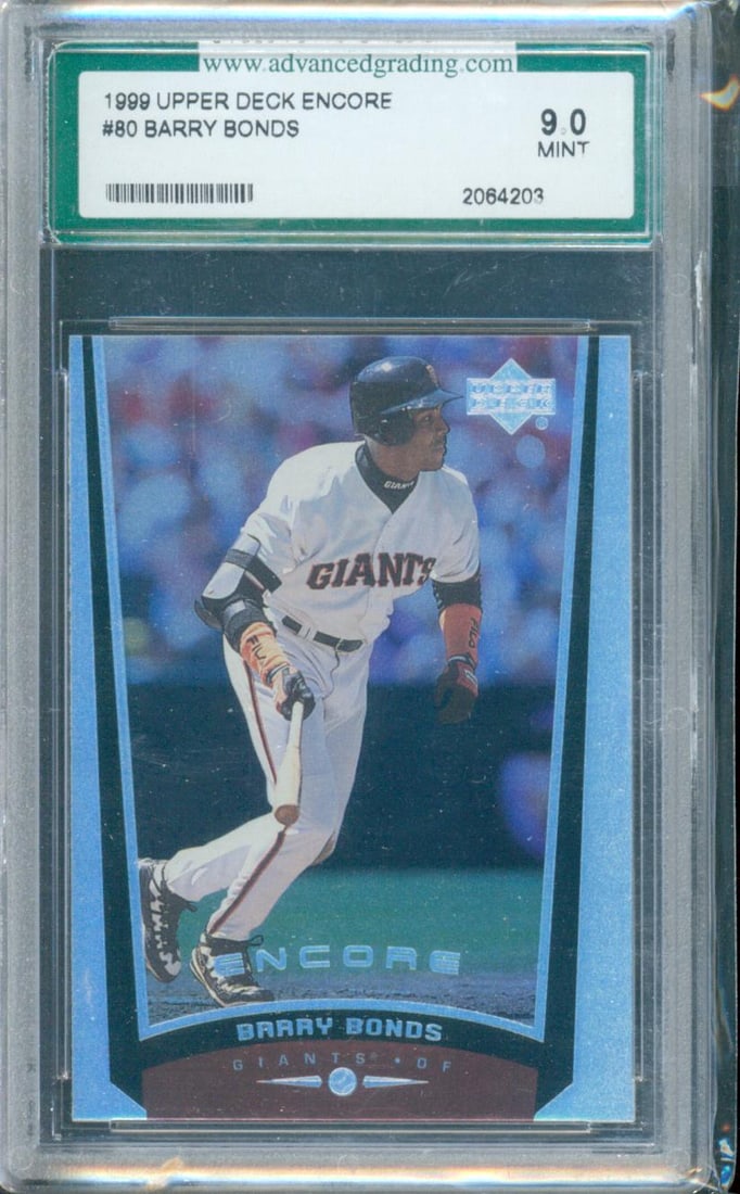1999 Upper Deck Encore Baseball Player: Barry Bonds Card Number: #80 Sharp action-image card (1 of 1)