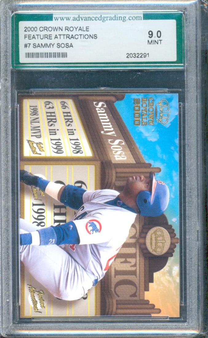 2000 Crown Royale Baseball Insert: Feature Attractions Player: Sammy Sosa Card Number: #7 (1 of 1)