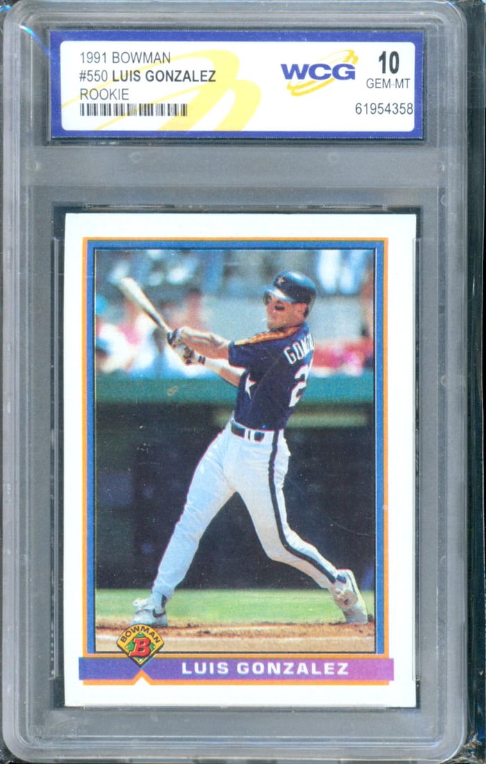 1991 Bowman Baseball Player: Luis Gonzalez Card Number: #550 Designation: Rookie Card (1 of 1)
