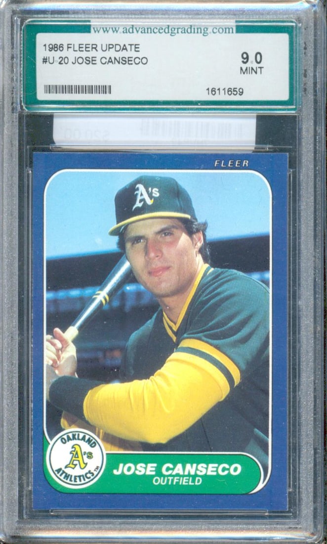 1986 Fleer Update – Jose Canseco Player: Jose Canseco Card Number: U-20 Team: Oakland (1 of 1)