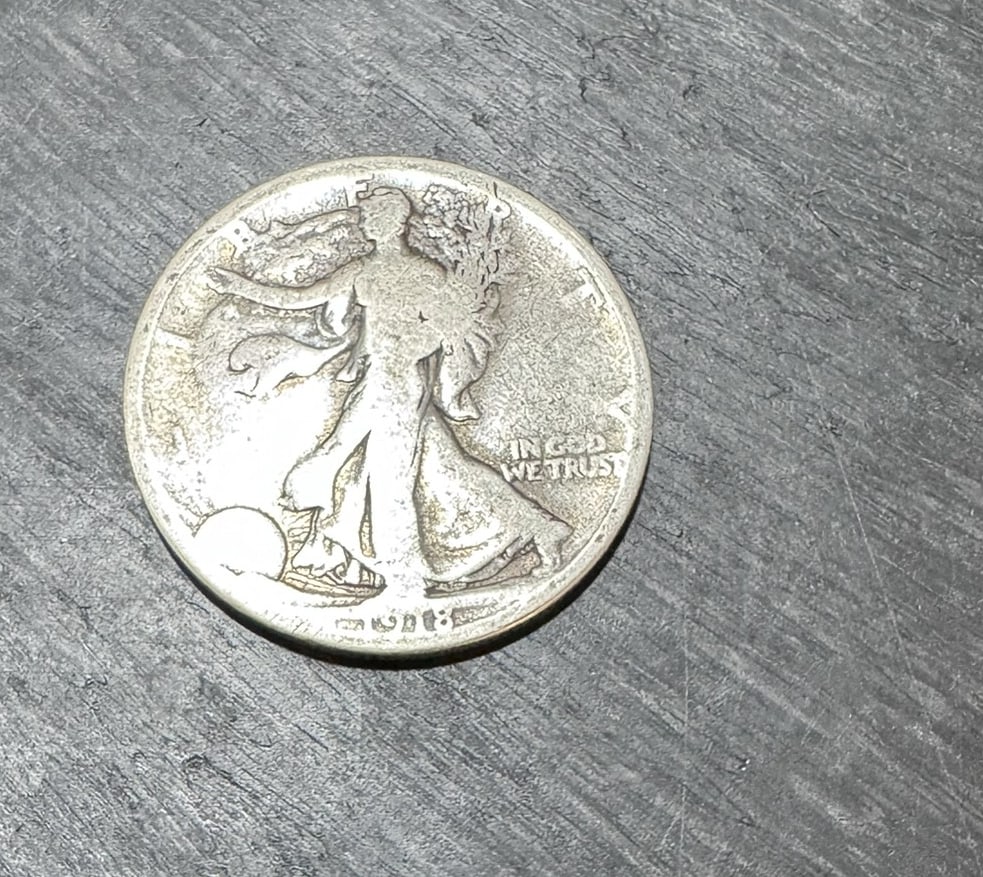 Item: Walking Liberty Half Dollar Date: 1918 Denomination: Half Dollar Design: Obverse (1 of 2)