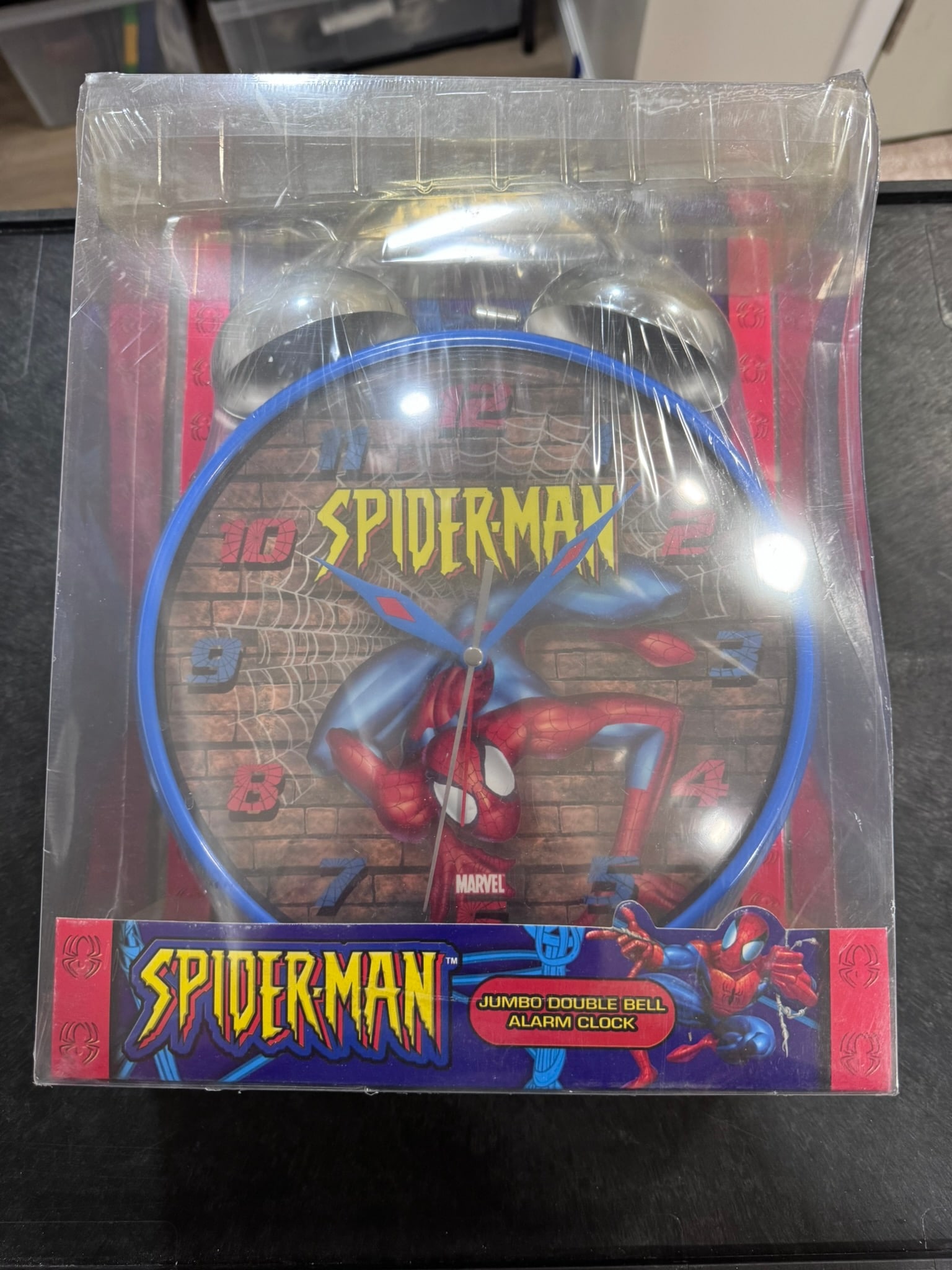 Marvel Spider-Man Jumbo Double Bell Alarm Clock Oversized Marvel Spider-Man Jumbo Double Bell (1 of 1)