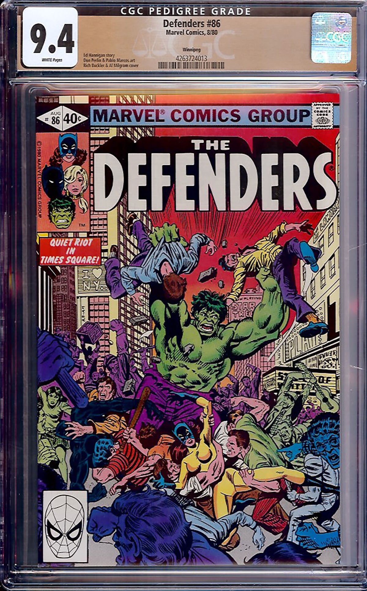 Defenders #86 (Marvel, 1980) — CGC 9.4 Certified CGC-graded comic book, professionally (1 of 1)