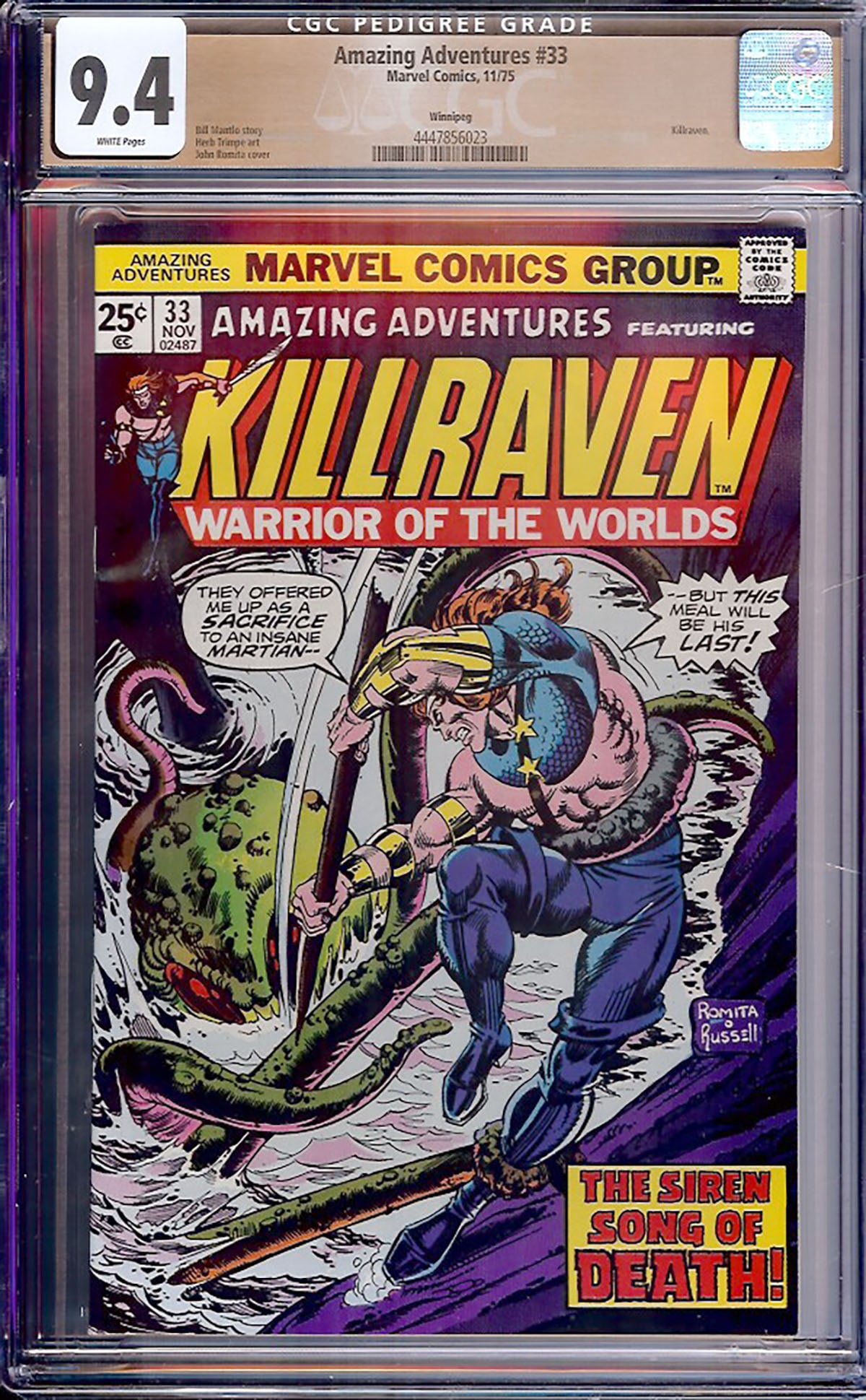 Amazing Adventures #33 (Marvel, 1974) — CGC 9.4 Certified CGC-graded comic book, professionally (1 of 1)