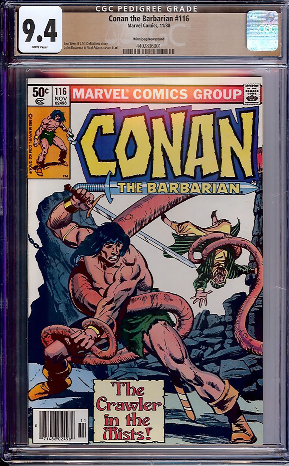 Conan The Barbarian #116 (Marvel, 1980) — CGC 9.4 Certified CGC-graded comic book, (1 of 1)