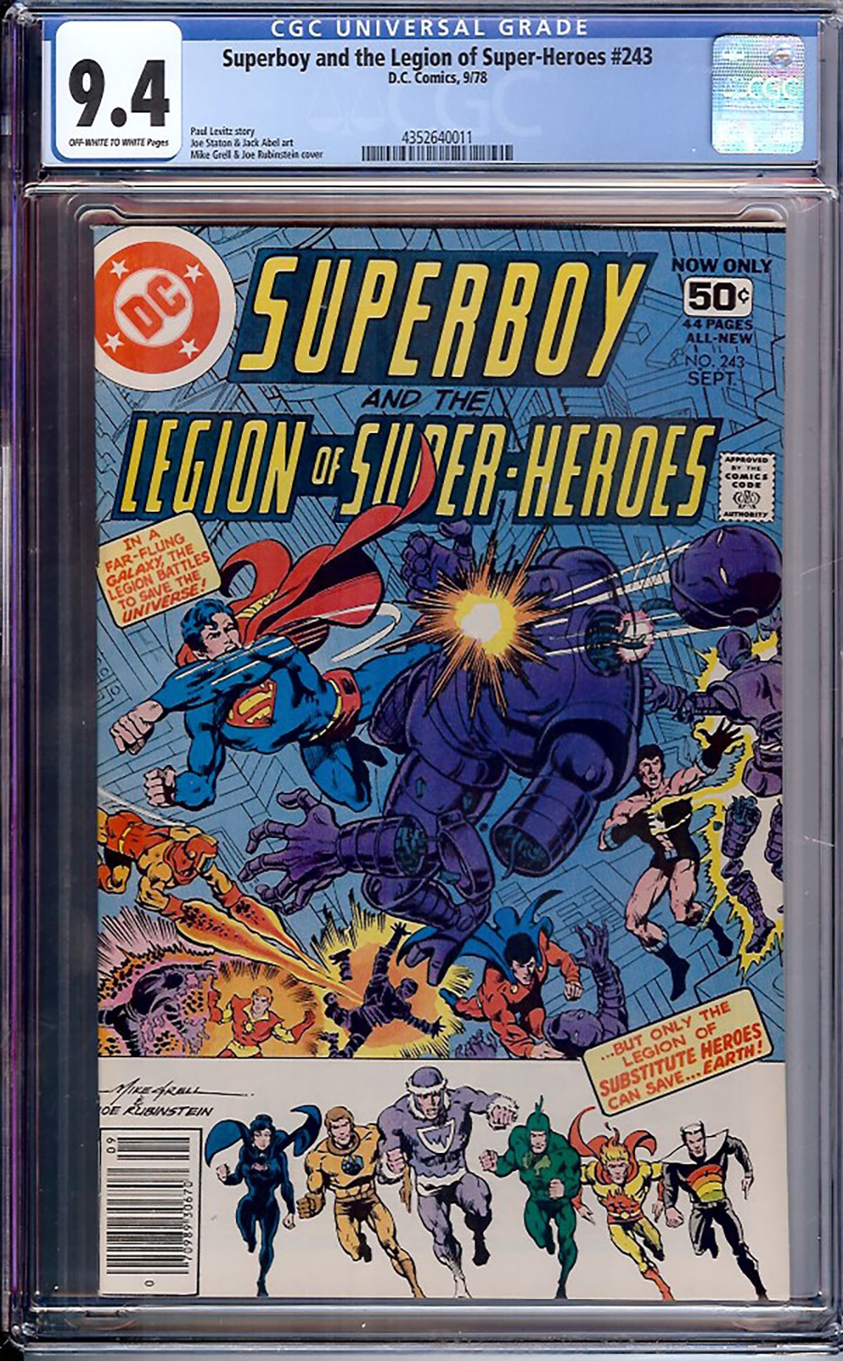 Superboy and the Legion of Super-Heroes #243 (DC, 1978) — CGC 9.4 Certified CGC-graded comic (1 of 1)