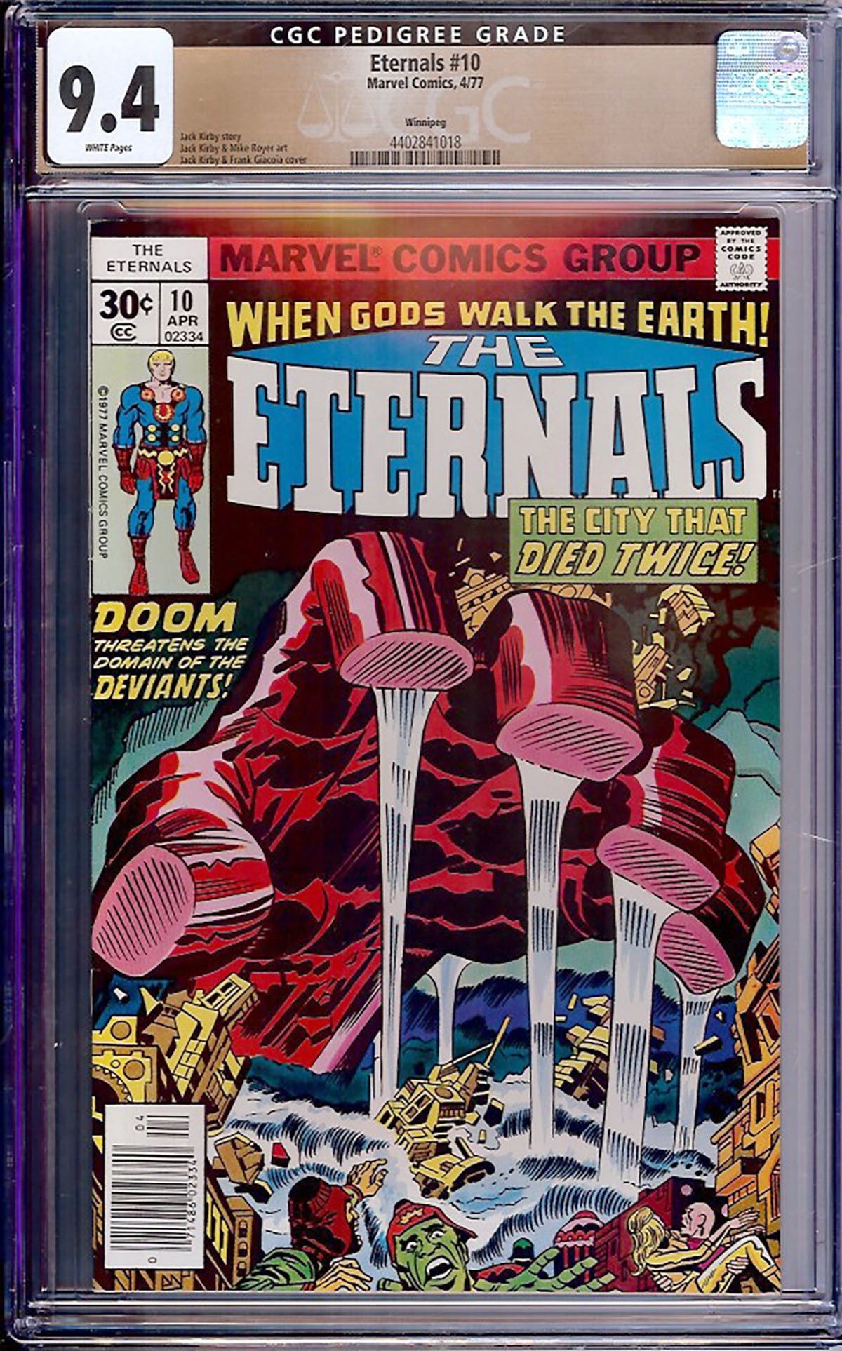 Eternals #10 (Marvel, 1977) — CGC 9.4 Certified CGC-graded comic book, professionally (1 of 1)