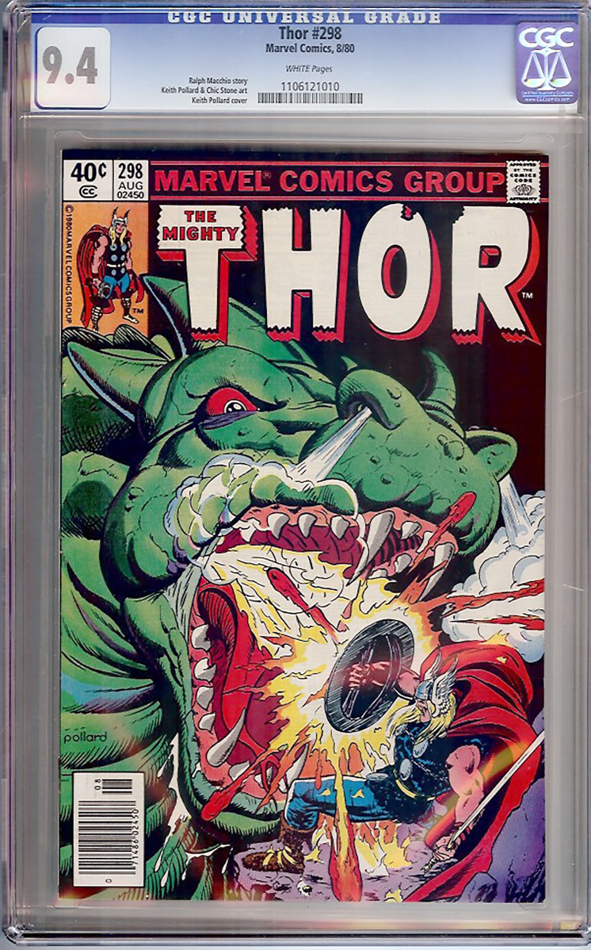 Thor #298 (Marvel, 1980) — CGC 9.4 Certified CGC-graded comic book, professionally encapsulated (1 of 1)