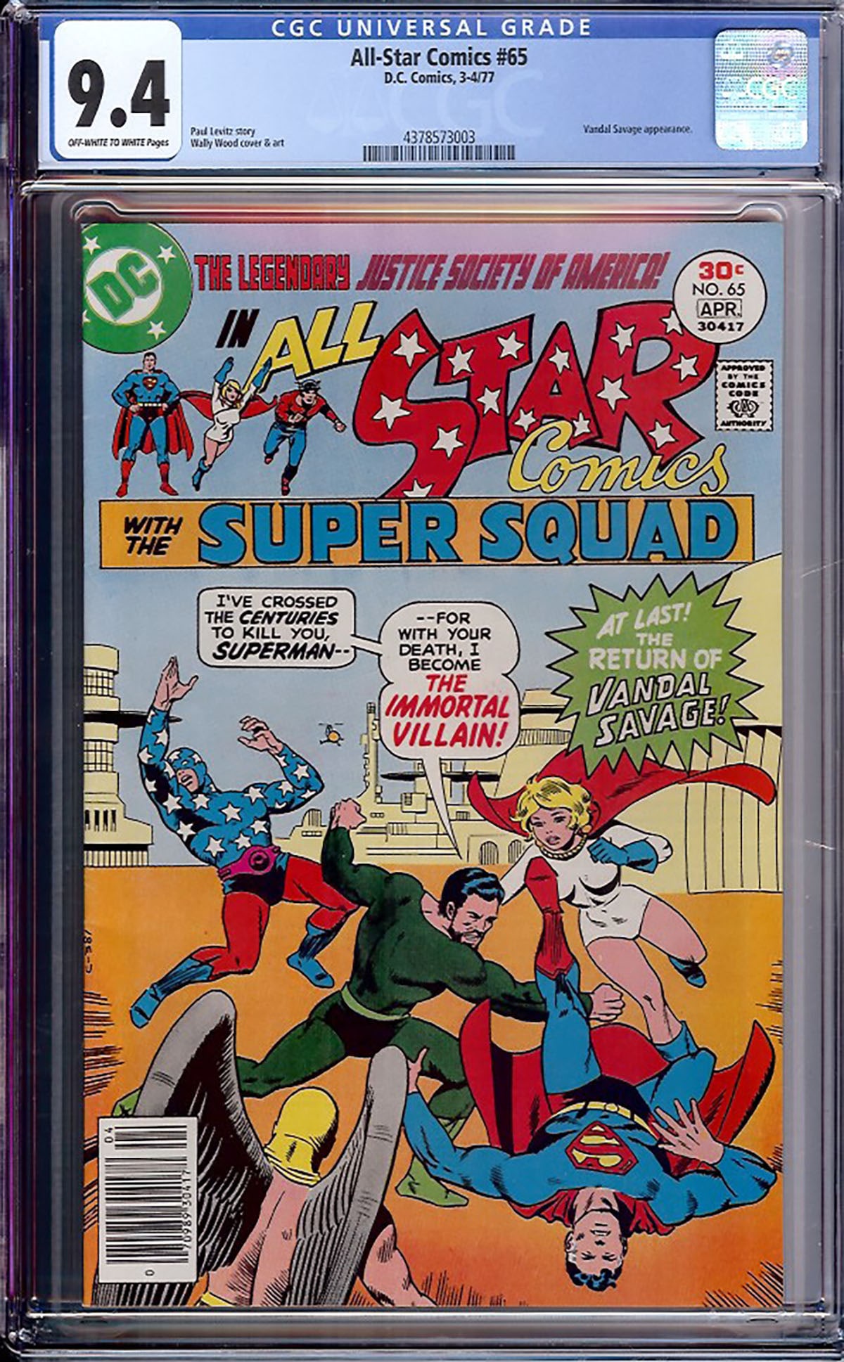 All-Star Comics #65 (DC, 1976) — CGC 9.4 Certified CGC-graded comic book, professionally (1 of 1)