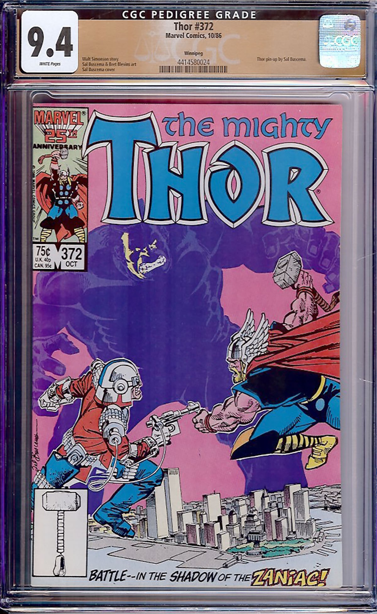 Thor #372 (Marvel, 1980) — CGC 9.4 Certified CGC-graded comic book, professionally encapsulated (1 of 1)