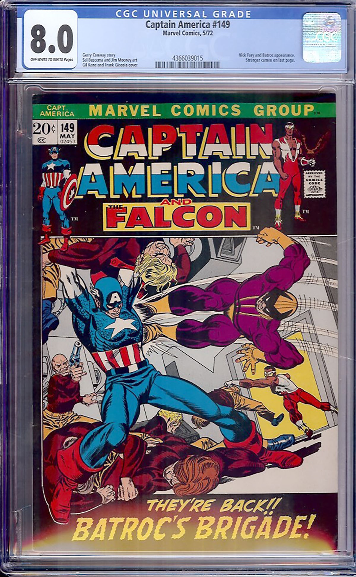 Captain America #149 (Marvel, 1972) — CGC 8.0 Certified CGC-graded comic book, professionally (1 of 1)