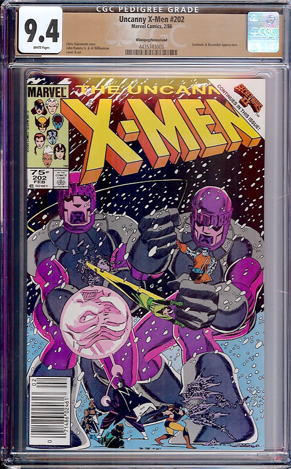 Uncanny X-Men #202 (Marvel, 1985) CGC 9.4 (1 of 1)
