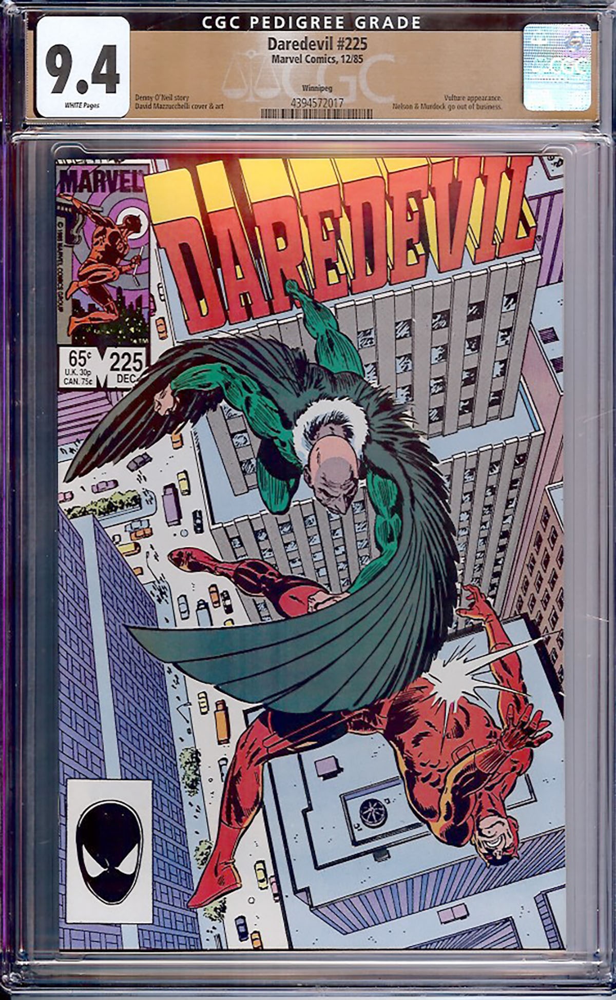 Daredevil #225 (Marvel, 1986) CGC 9.4 (1 of 1)