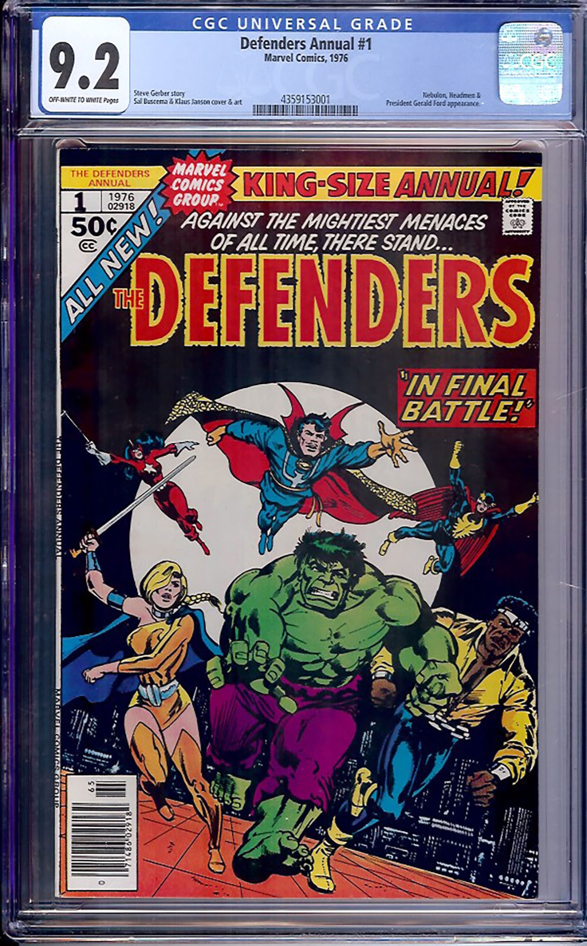 Defenders Annual #1 (Marvel, 1976) CGC 9.2 (1 of 1)