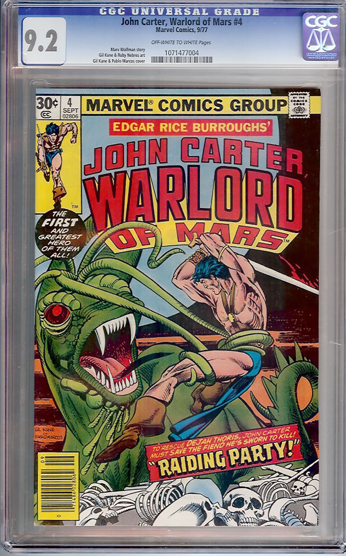 John Carter, Warlord of Mars #4 (Marvel, 1979) CGC 9.2 (1 of 1)
