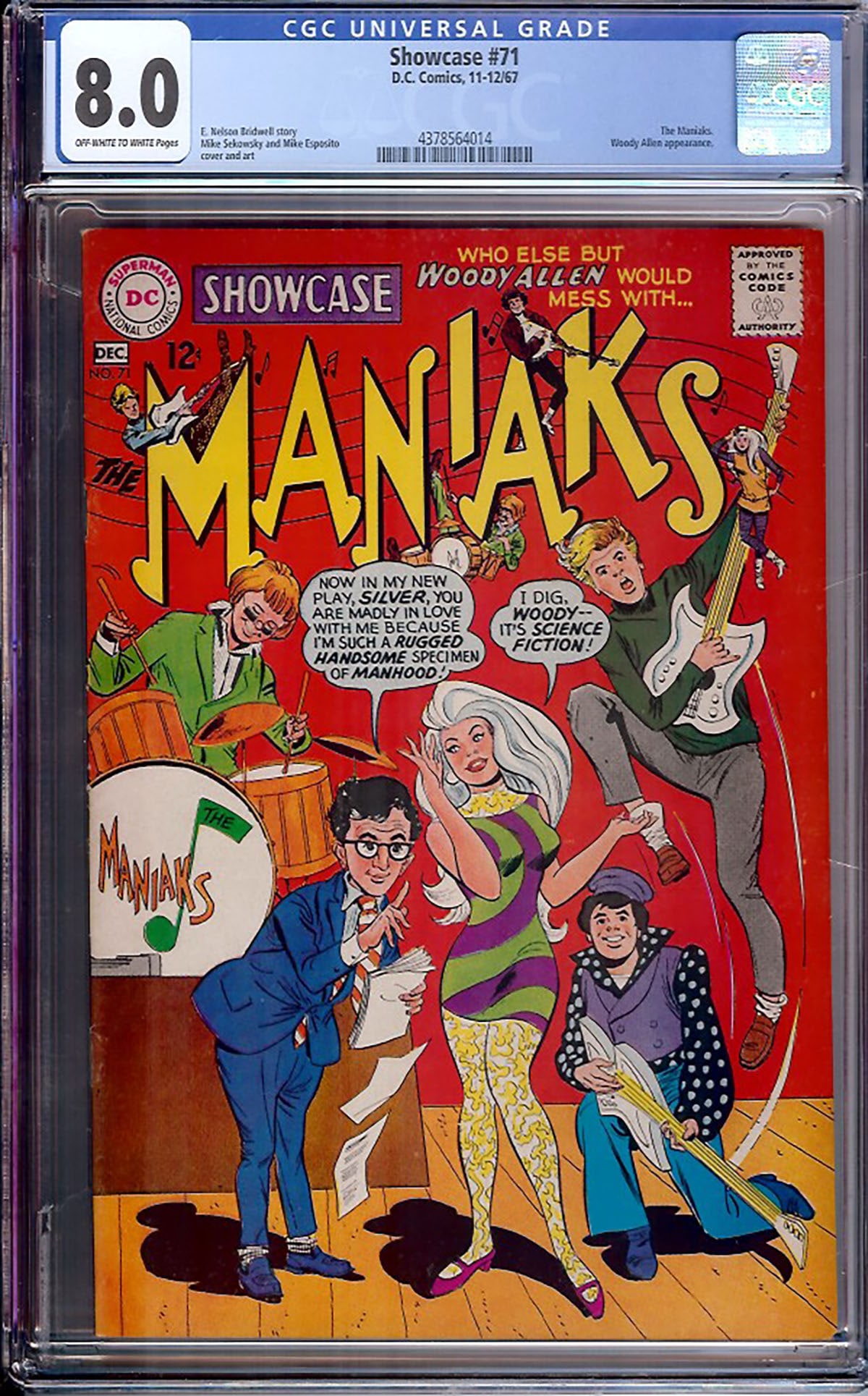 Showcase #71 (DC, 1968) CGC 8.0: Showcase #71 (DC, 1968) — CGC 8.0 Certified CGC-graded comic book, professionally encapsulated in a protective holder for long-term display and preservation. Details: Publisher: DC Year: 1968 Issue: