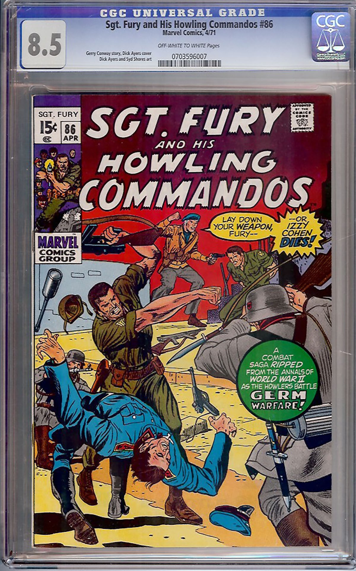 Sgt. Fury and His Howling Commandos #86 (Marvel, 1966) CGC 8.5 (1 of 1)