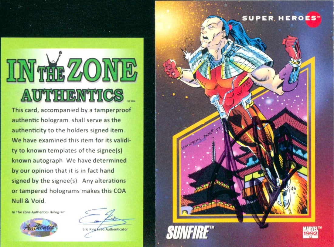 1992 Marvel Universe Sunfire (Stan Lee Autographed) (1 of 1)