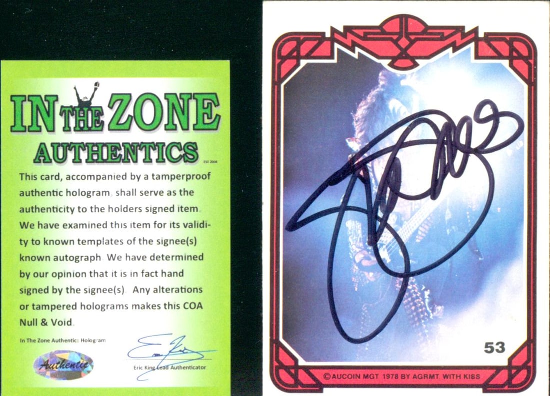 1978 KISS Trading Card – Gene Simmons Autographed (1 of 1)