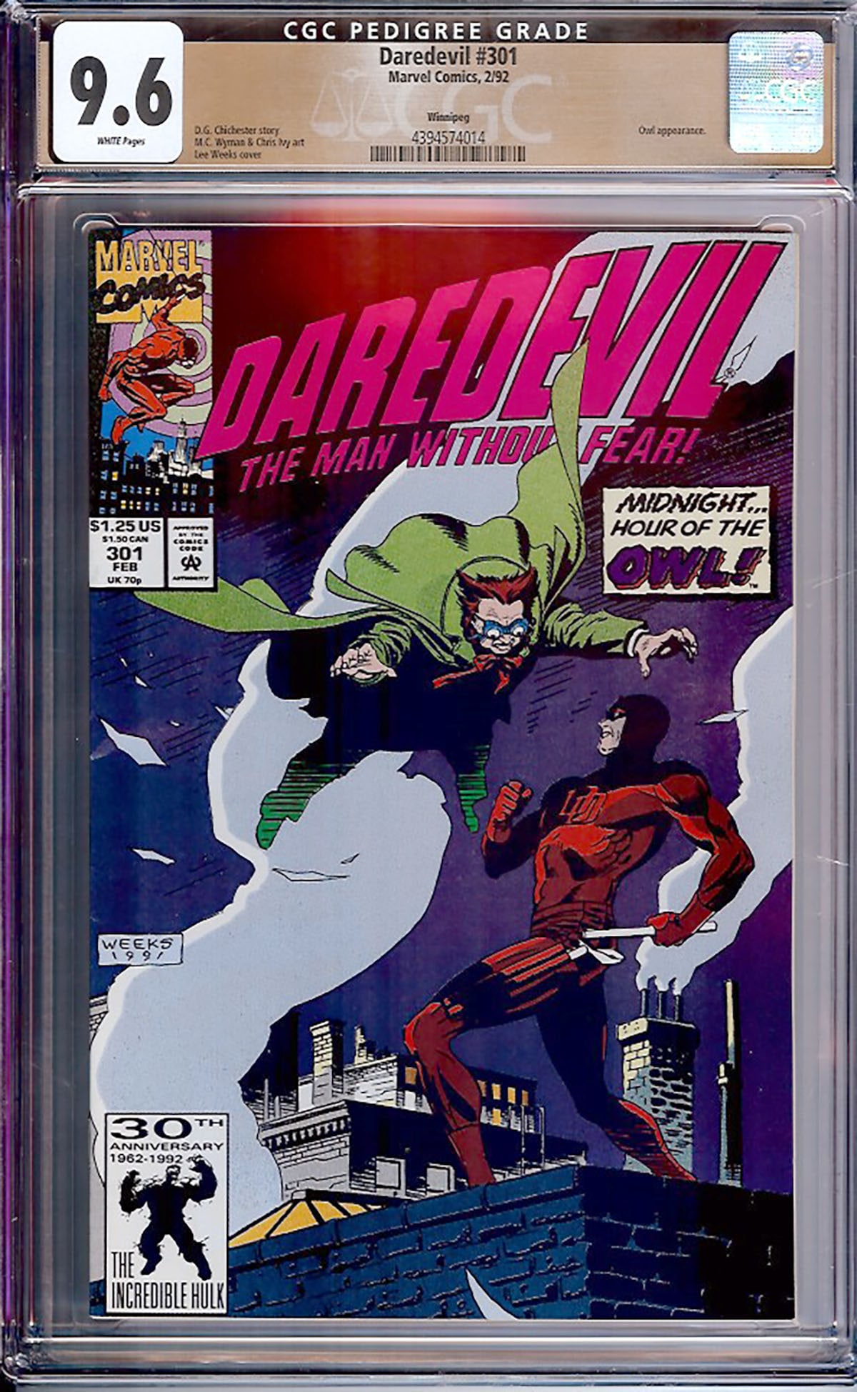 Daredevil #301 (Marvel, 1986) CGC 9.6 (1 of 1)