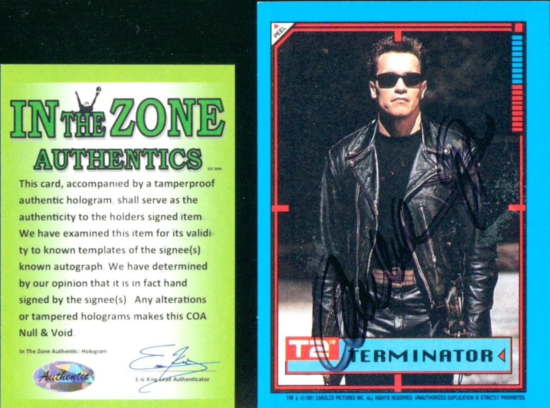 Terminator Trading Card – Arnold Schwarzenegger Autographed (1 of 1)