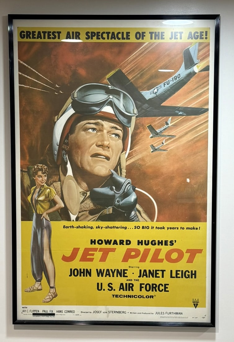 Original theatrical poster for the 1957 John Wayne Drama - Jet Pilot (1 of 3)