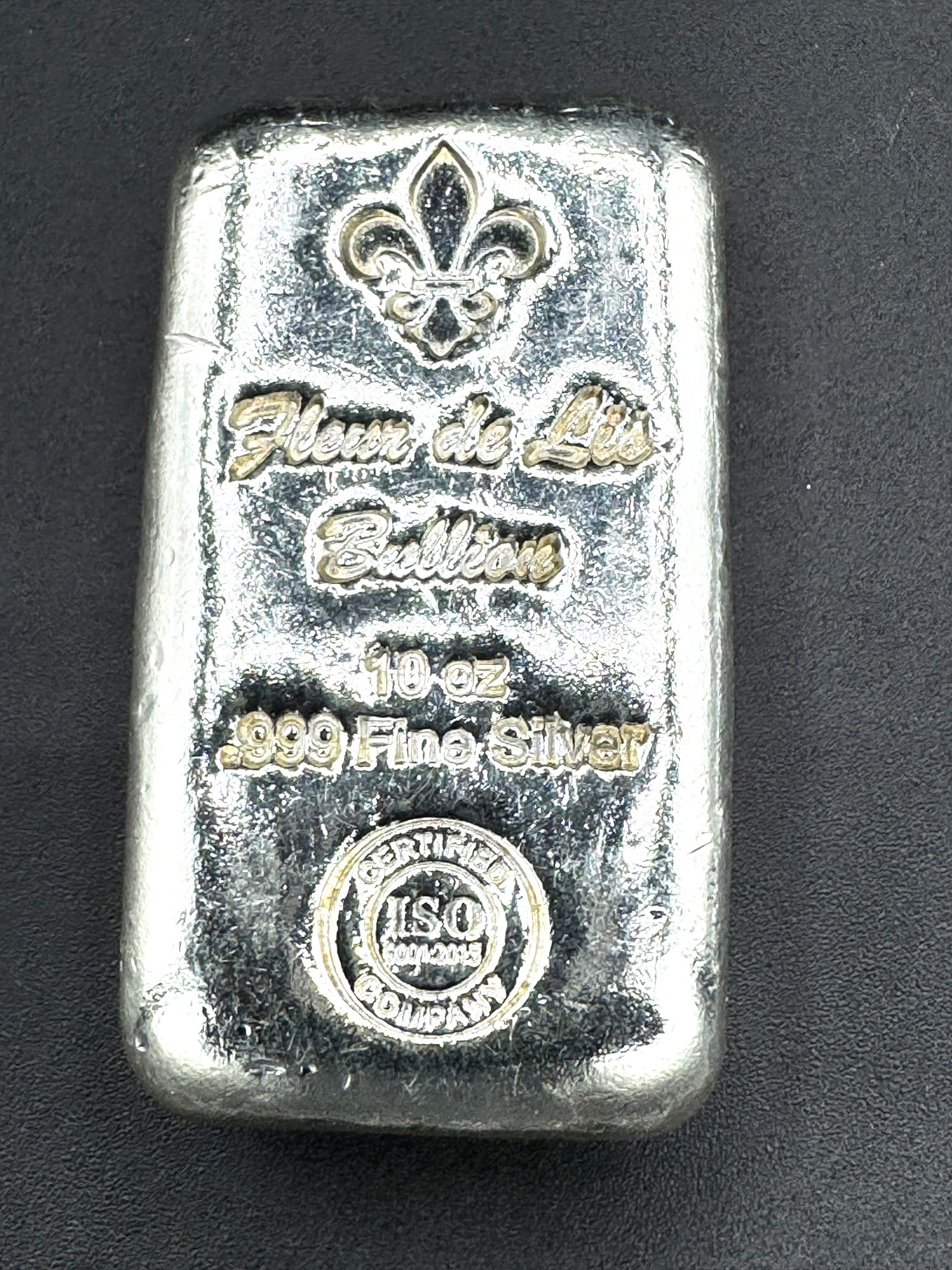 Fleur de Lis Bullion 10 oz Silver Bar Metal/Purity: .999 Fine Silver (marked) (1 of 2)