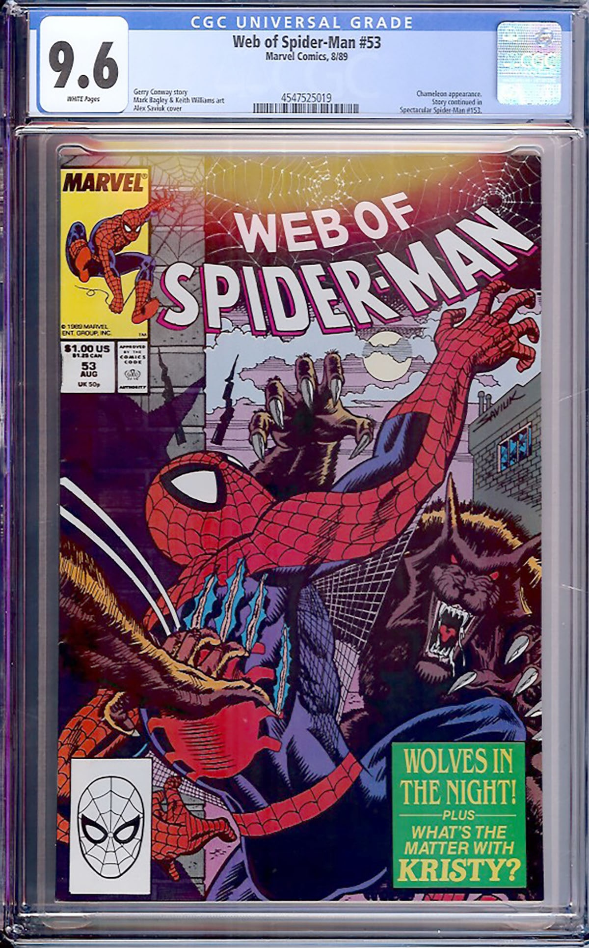 Web of Spider-Man #53 (1989, Marvel) CGC 9.6 (1 of 1)