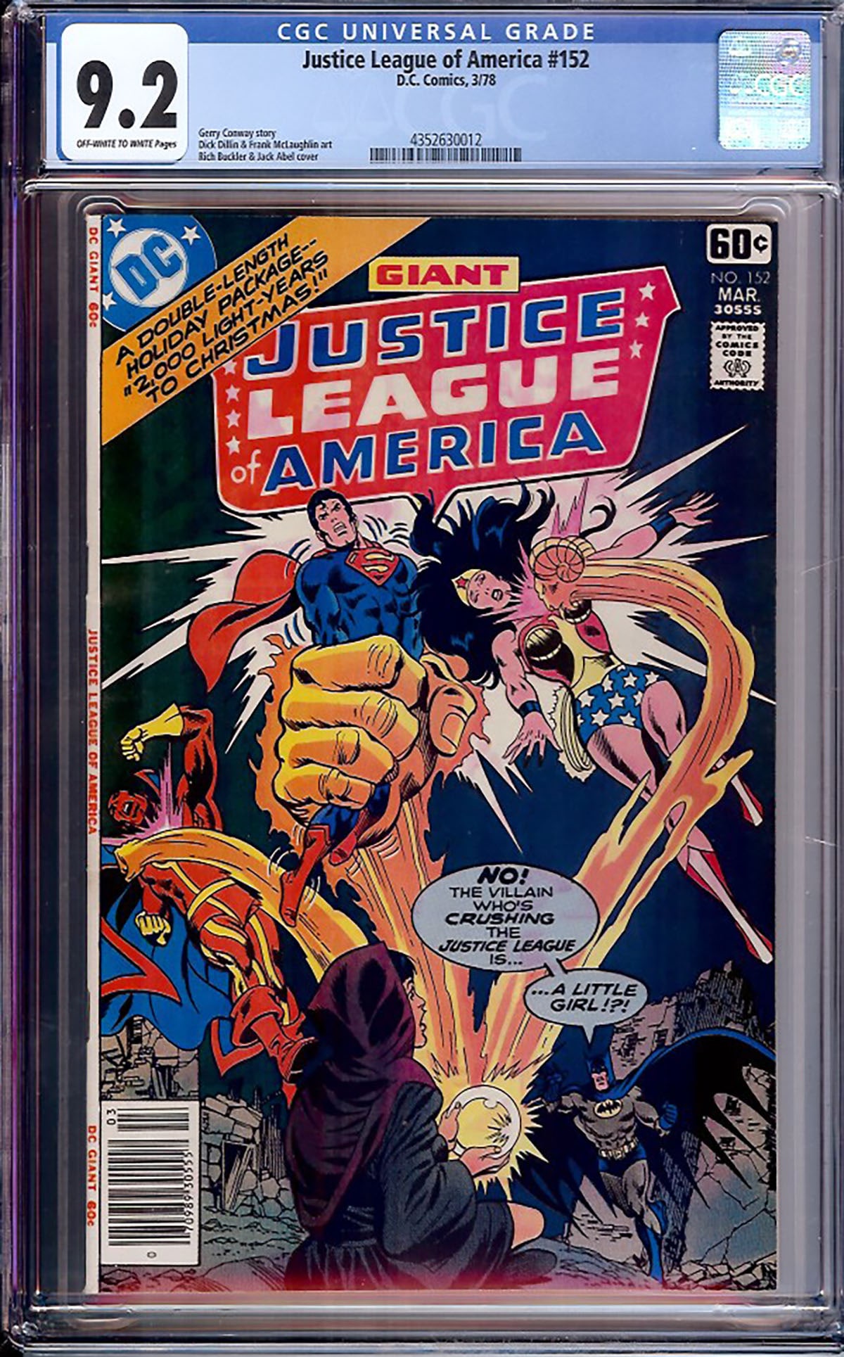 Justice League of America #152 (DC, 1978) CGC 9.2 Off-White to White Pages (1 of 1)