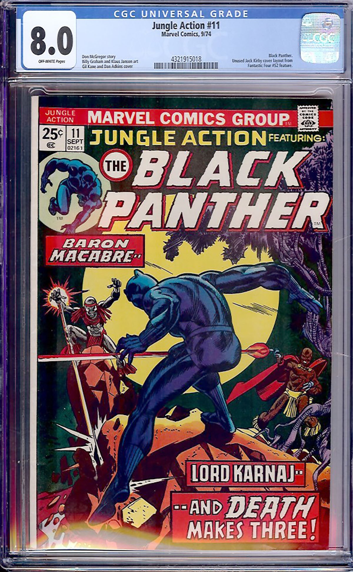 Jungle Action #11 (Marvel, 1974) CGC 8.0 Off-White Pages (1 of 1)