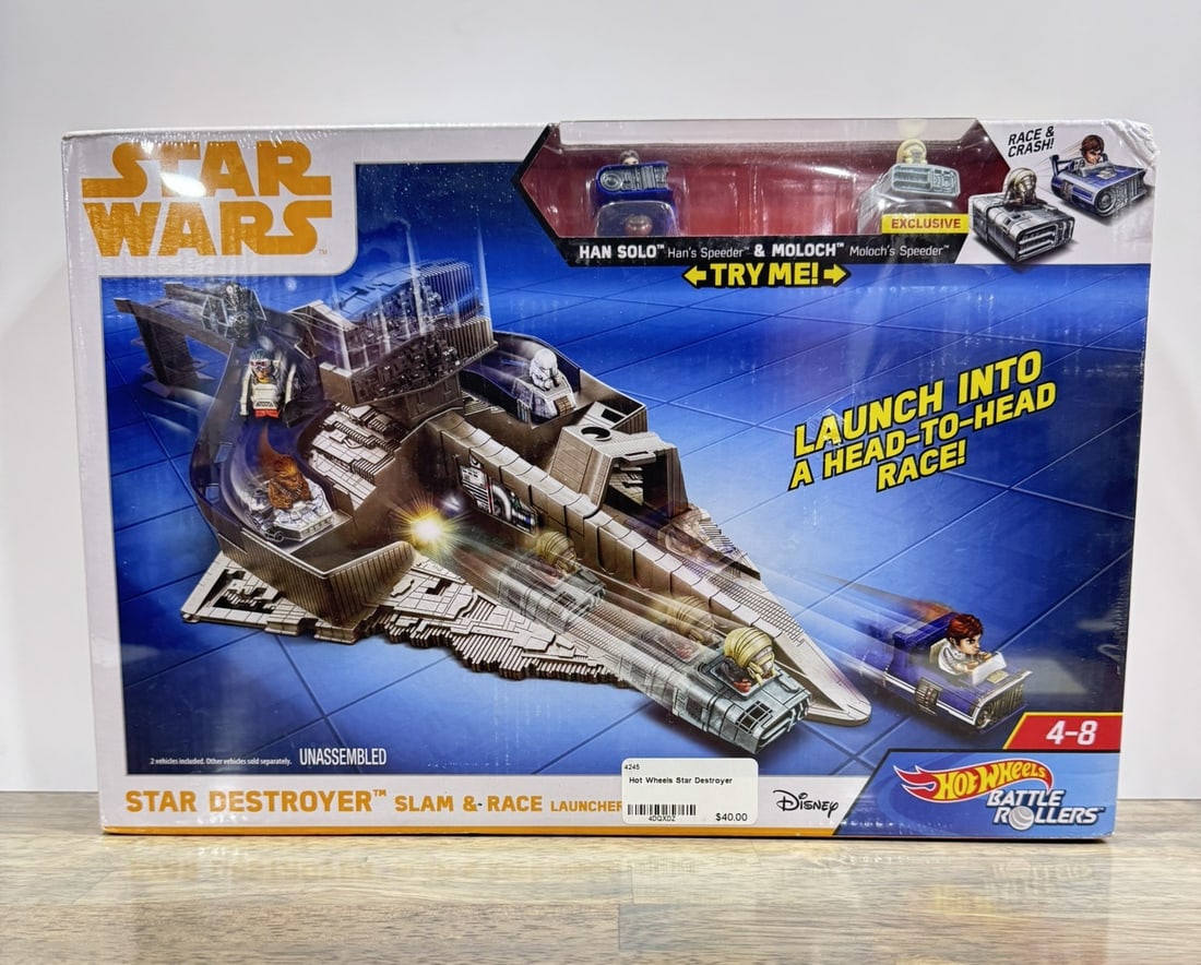 Star Wars Hot Wheels Star Destroyer Slam & Race Launcher Playset Battle Rollers (1 of 2)