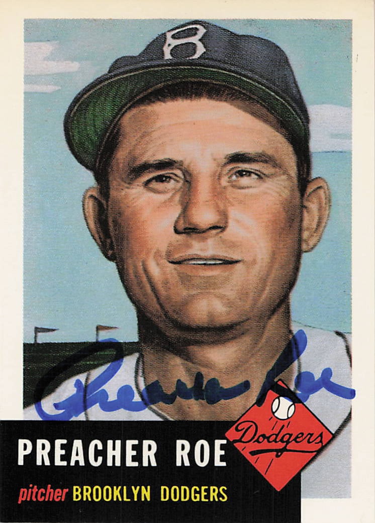 Preacher Roe Signed Topps Archives Card (1 of 2)