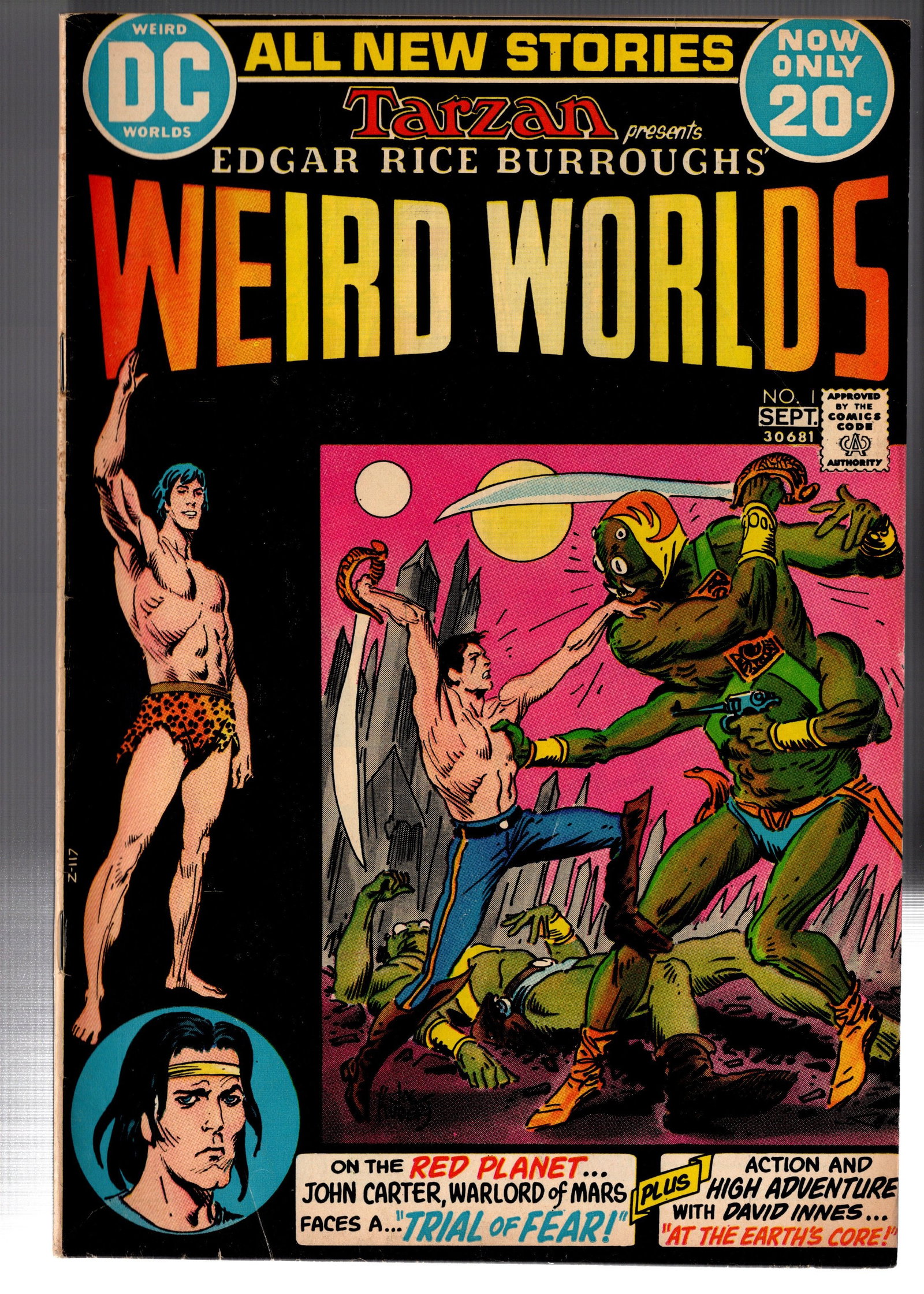 Weird Worlds #1: Weird Worlds #1 (DC Comics, September 1972). Debut issue of DCs Bronze Age science-fiction and fantasy anthology featuring Edgar Rice Burroughs characters including John Carter, Warlord of Mars and