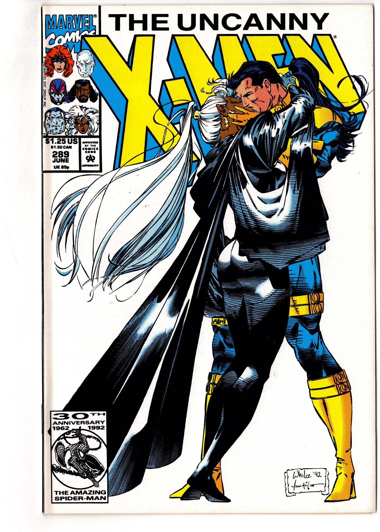 Uncanny X-Men #289: Uncanny X-Men #289 (Marvel, June 1992). Popular Jim Lee-era X-Men issue featuring the iconic Rogue and Gambit embrace cover by Whilce Portacio. One of the standout relationship-focused covers from