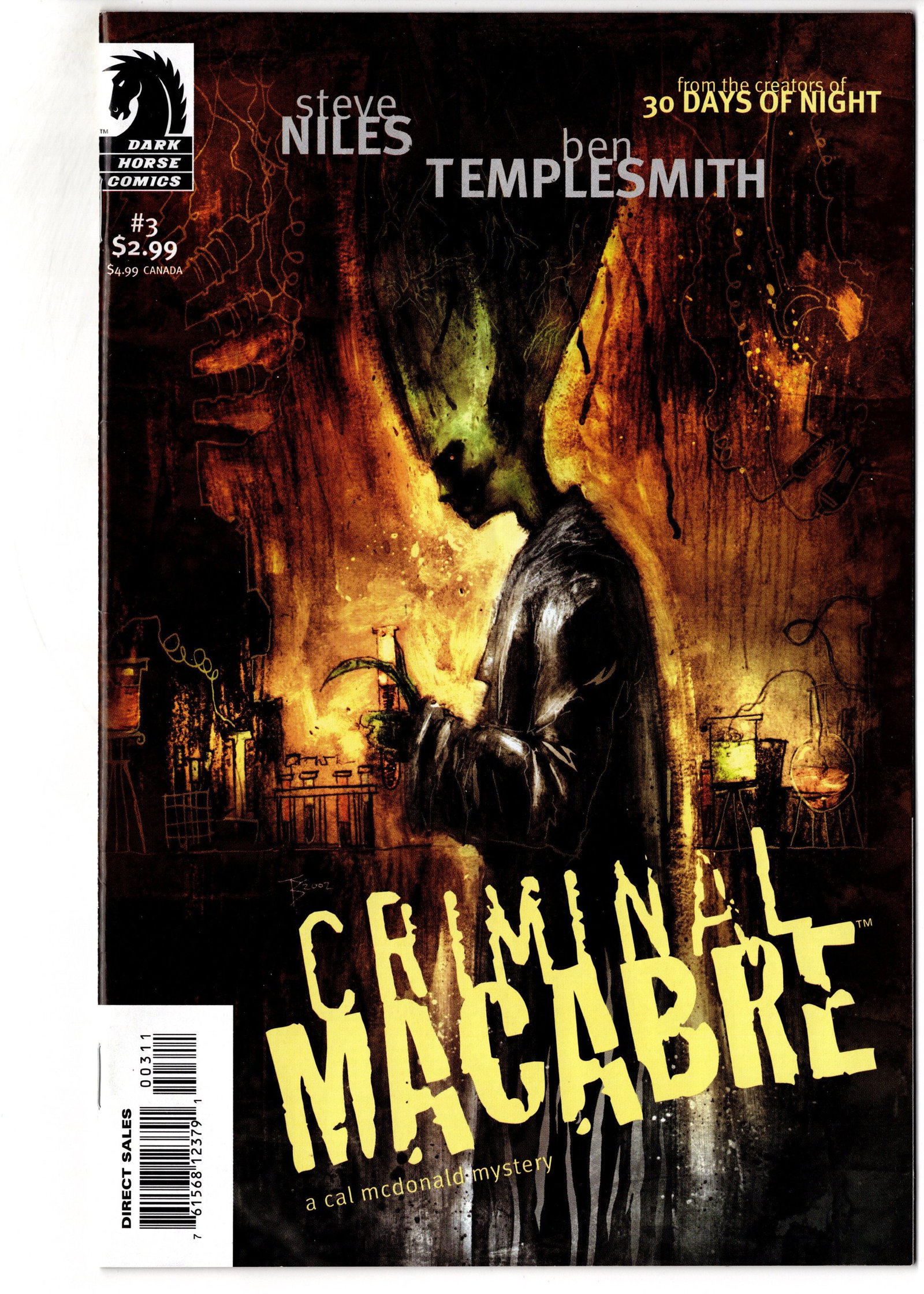 Criminal Macabre #3: Criminal Macabre #3 (Dark Horse Comics). Third issue of the cult-favorite horror detective series by Steve Niles and Ben Templesmith. Features Templesmiths signature atmospheric painted artwork and