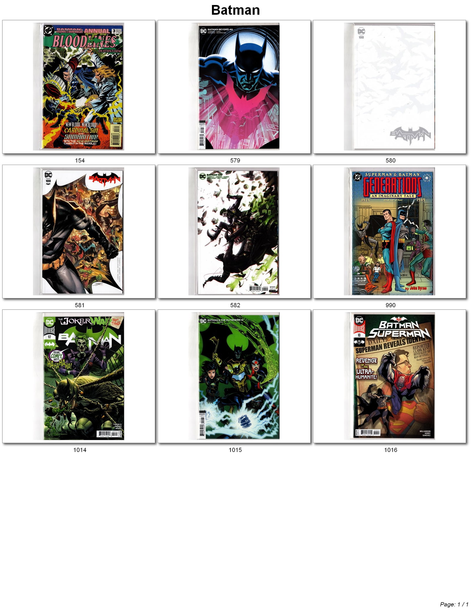 Batman Modern Comic Lot (1 of 1)