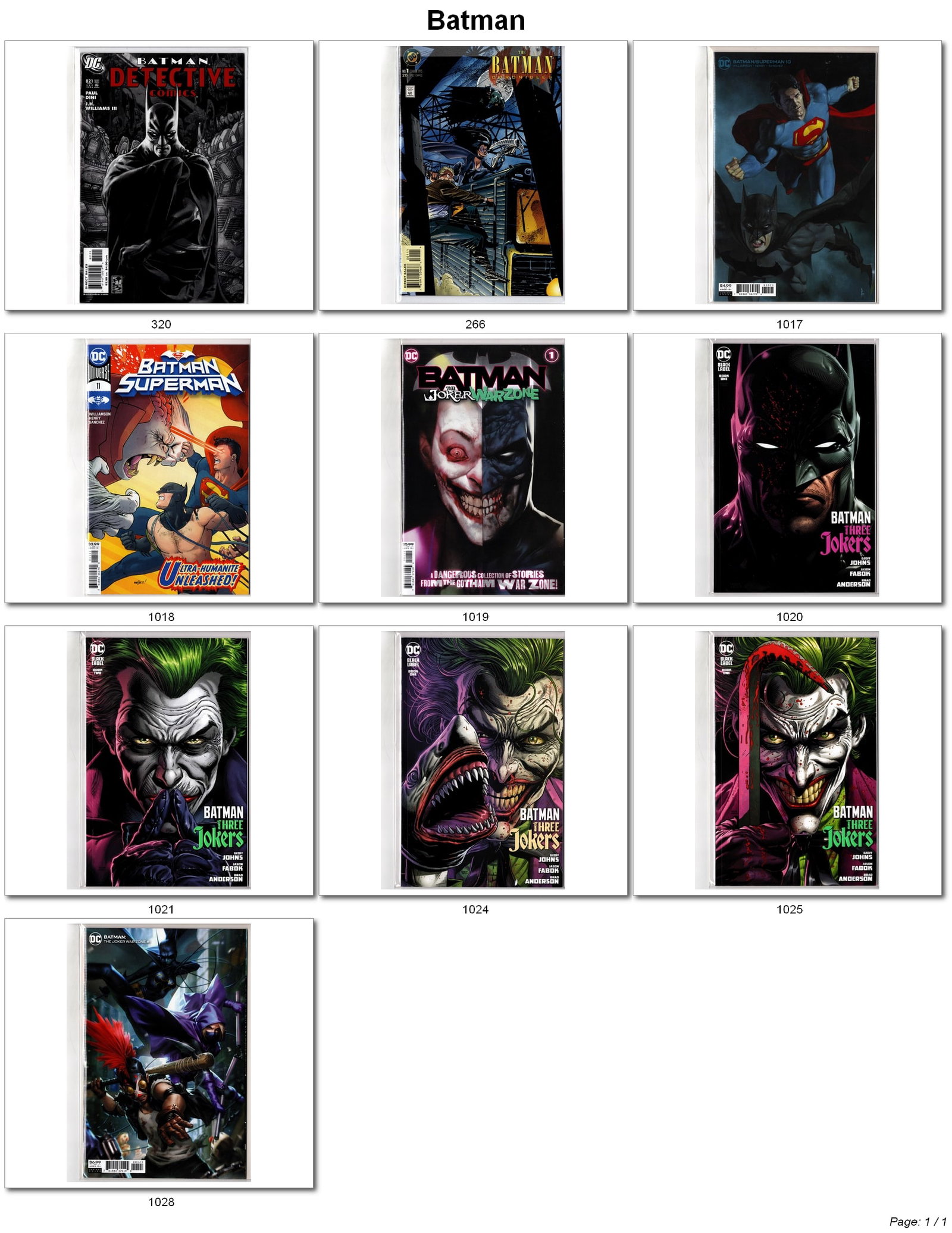 Batman Three Jokers Comic Lot: Batman Three Jokers & Modern DC Lot Modern DC comic book collection featuring multiple issues of Batman: Three Jokers along with Detective Comics, Batman/Superman, Batman: Joker War Zone, and related