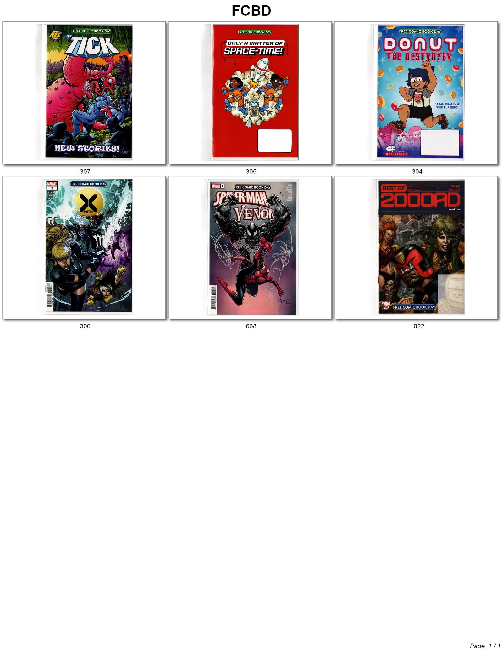 FCBD Comic Book Lot: Free Comic Book Day Mixed Publisher Lot Collection of Free Comic Book Day issues from multiple publishers including Marvel, DC, New England Comics, Scholastic, and 2000 AD. Titles include