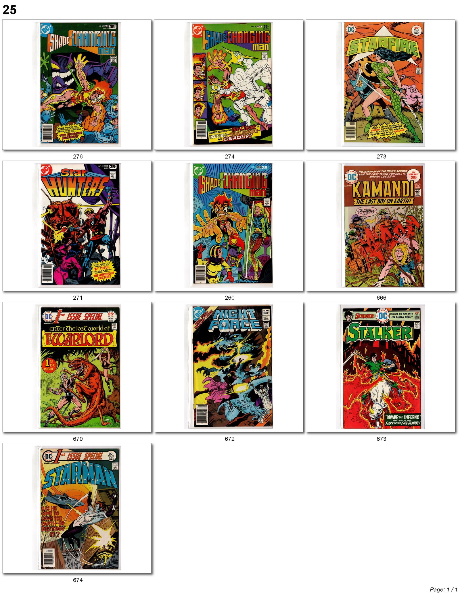 Bronze Age DC Fantasy Comic Lot (1 of 1)