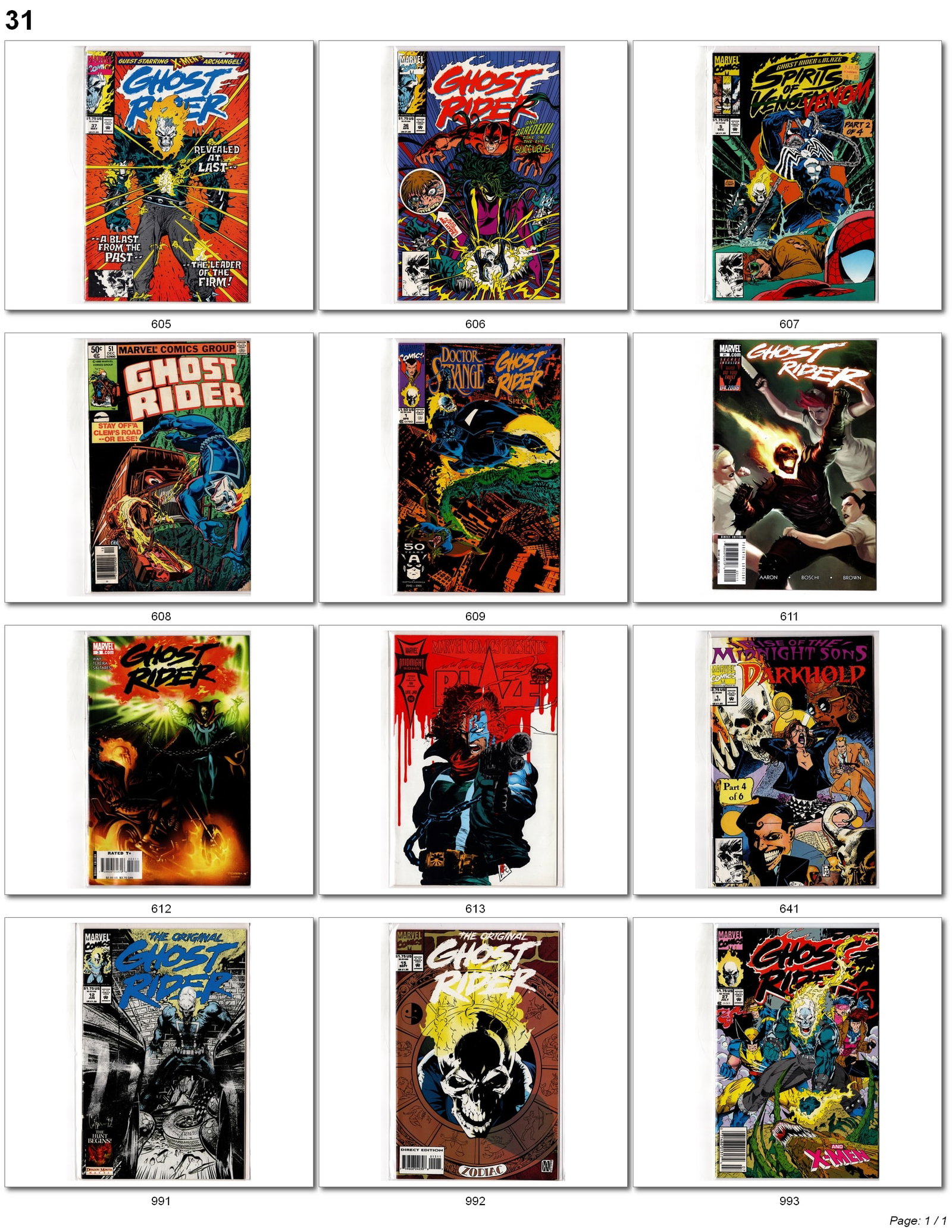 Ghost Rider & Midnight Sons Comic Lot: Ghost Rider & Midnight Sons Marvel Comic Lot Collection of Marvel Ghost Rider, Midnight Sons, Spirits of Vengeance, Doctor Strange/Ghost Rider, and related supernatural titles from multiple eras.