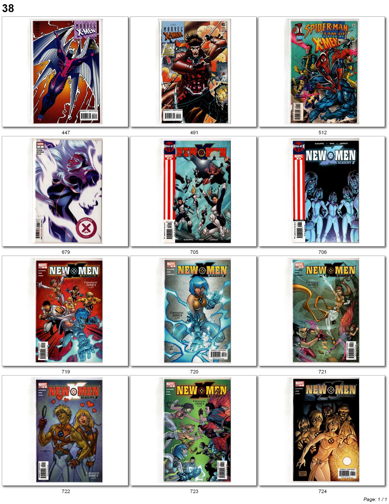 X-Men & New X-Men Marvel Lot (1 of 1)