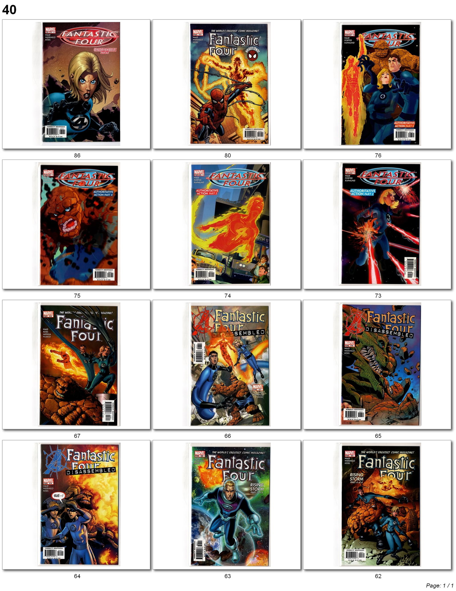 Fantastic Four Marvel Comic Lot (1 of 1)